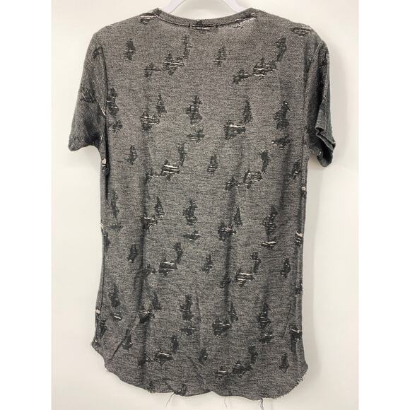 Ricky Rich Mens Gray Short Sleeve Distressed T-shirt Size: Small - Picture 5 of 9